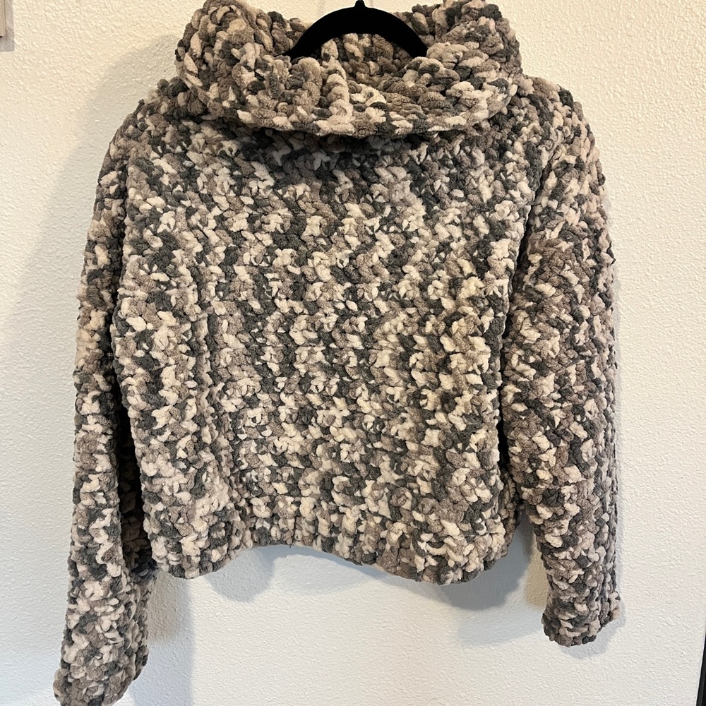 Cozy Gray and Cream Women's Sweater